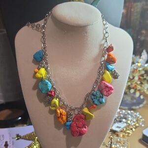 Gorgeous Boho Chic Multicolor Stone Necklace